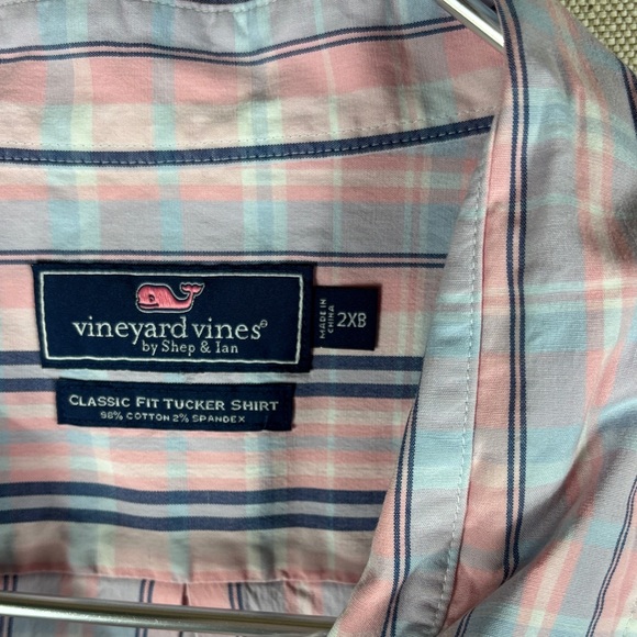 Vineyard Vines > Pink and Blue Classic Fit Tucker Shirt 2XB - Picture 2 of 6